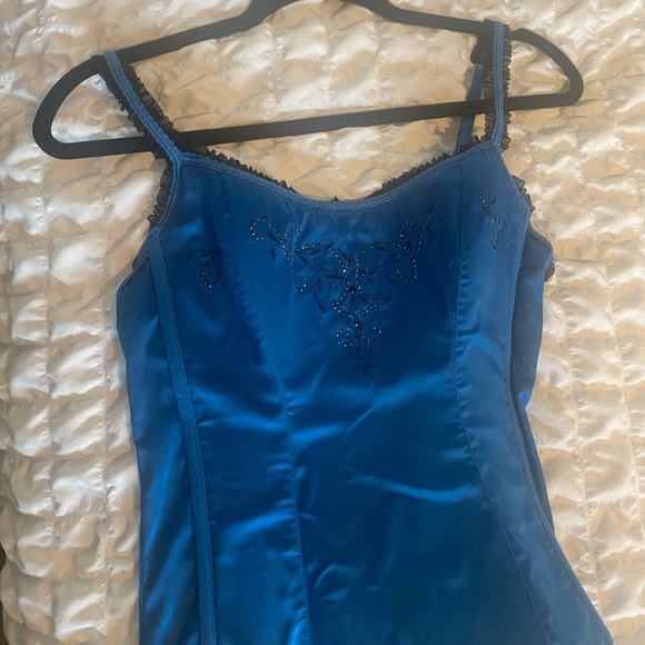 beautiful bustier blue and black lace - Picture 2 of 5